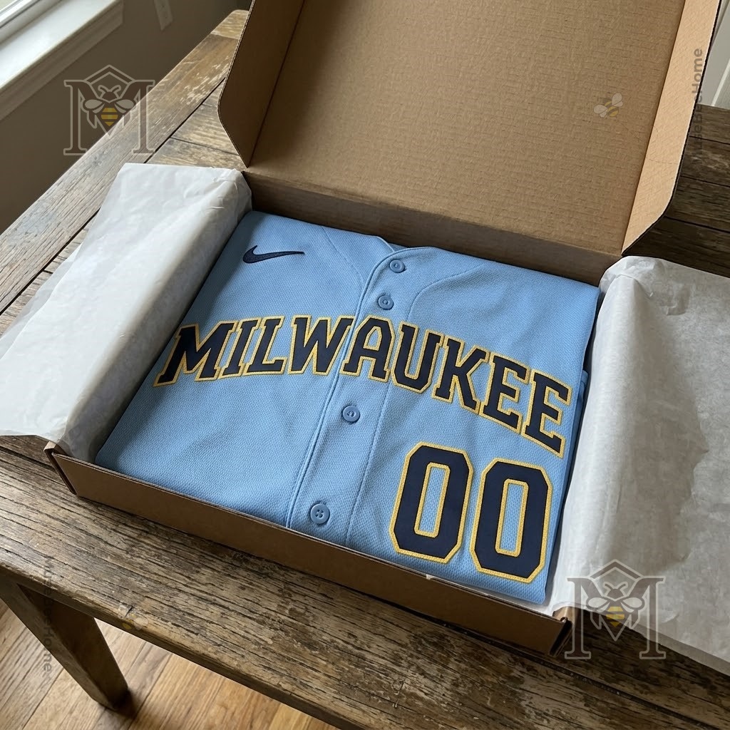 Milwaukee Brewers Light Blue Alternate Baseball Jersey - photo 3