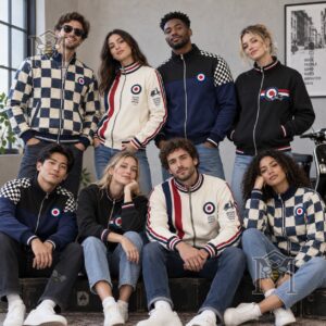 Mods Culture UK Music Lover Jacket - group wearing front designs in multiple colorways