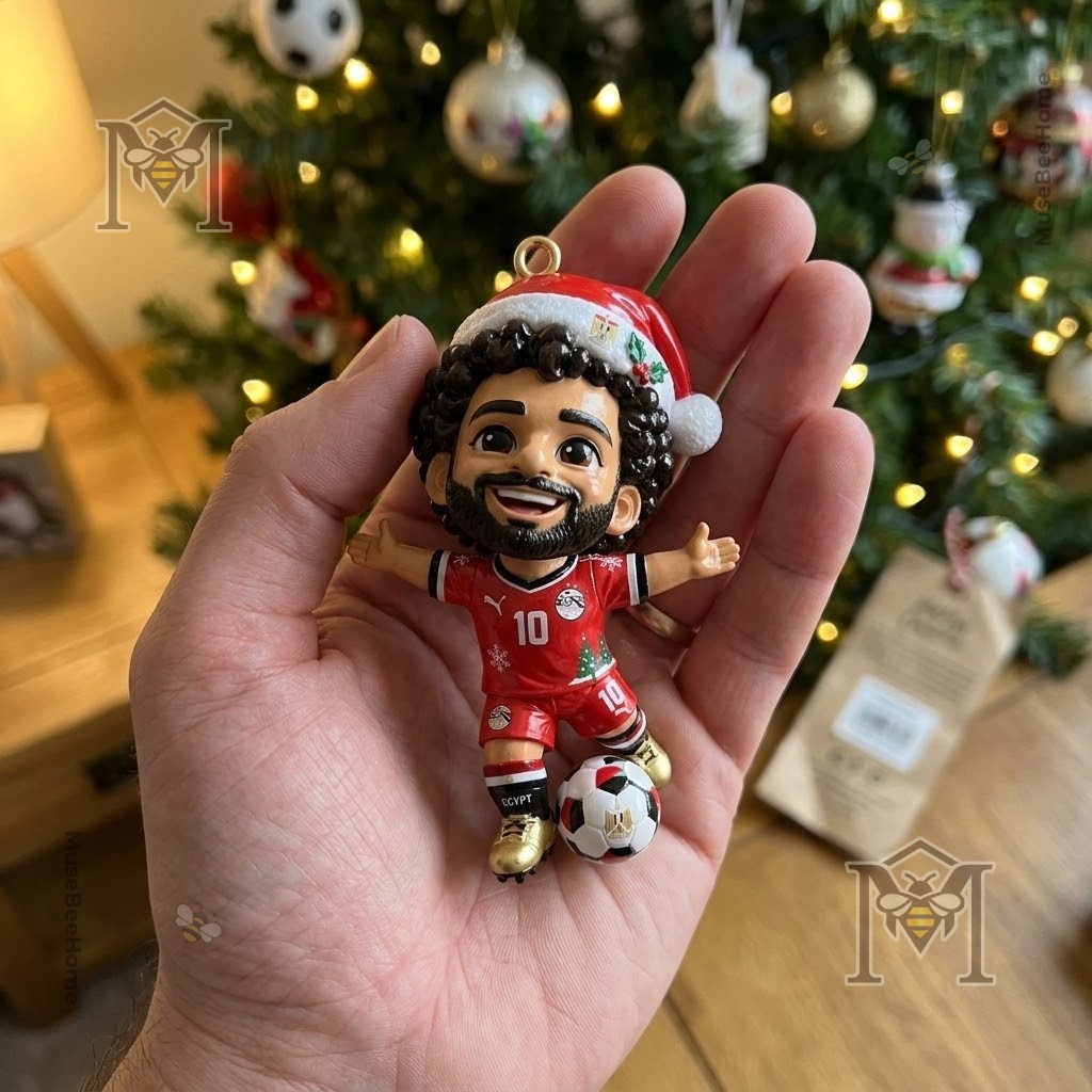 Mohamed Salah Christmas 2026 Egypt Number 10 Ornament - close-up of red number 10 kit