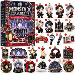 MONSTA X THE X NEXUS World Tour Encore 2026 Holiday Advent Calendar - displayed with character ornaments