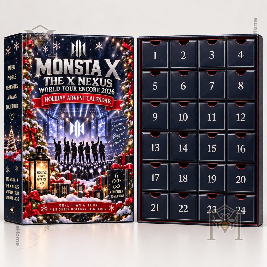 MONSTA X THE X NEXUS World Tour Encore 2026 Holiday Advent Calendar - close-up of holiday artwork