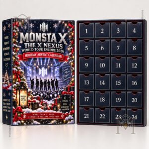 MONSTA X THE X NEXUS World Tour Encore 2026 Holiday Advent Calendar - close-up of holiday artwork