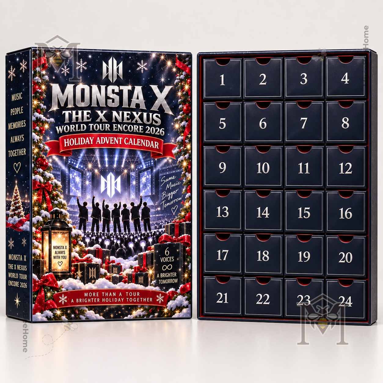 MONSTA X THE X NEXUS World Tour Encore 2026 Holiday Advent Calendar - close-up of holiday artwork