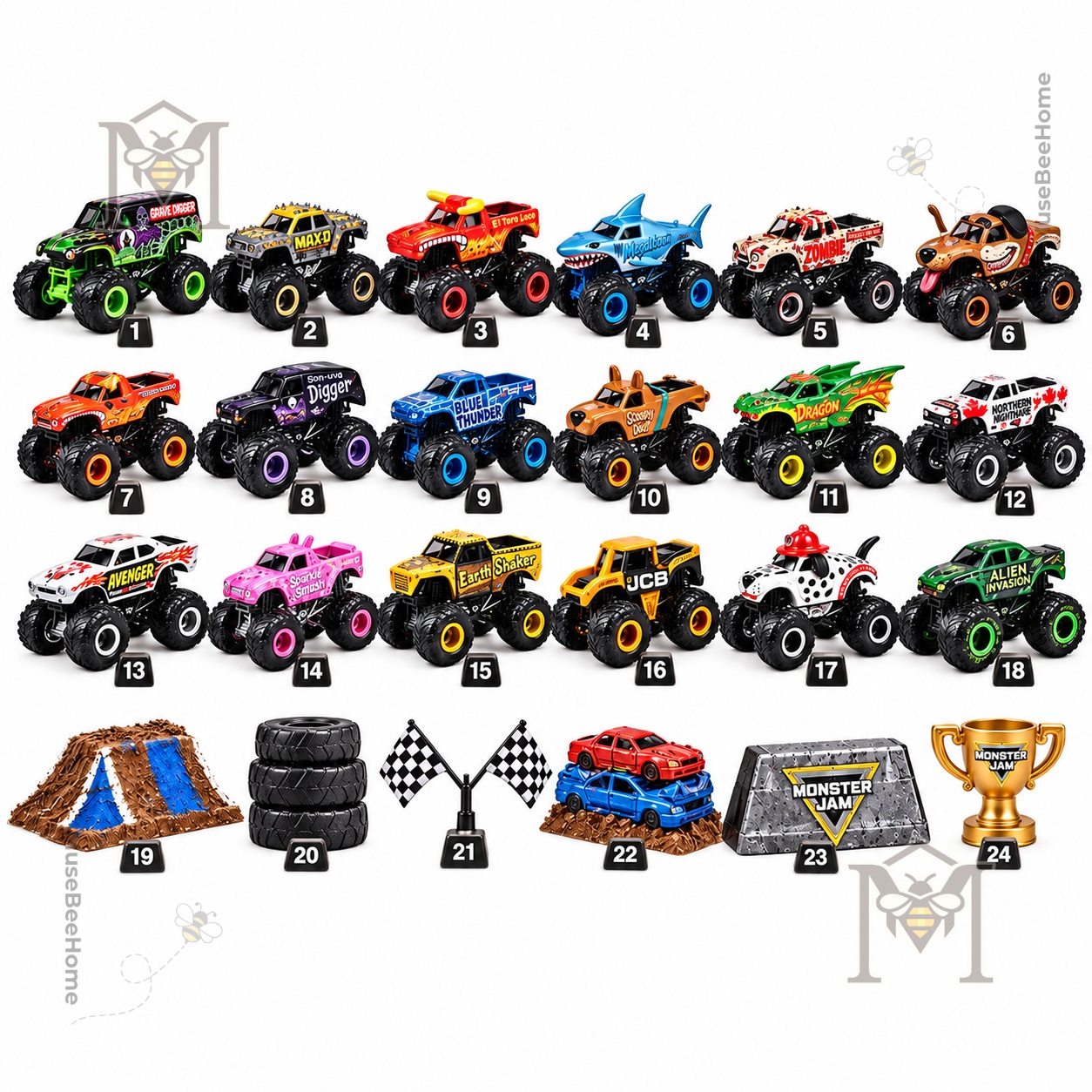 Monster Jam 2026 Advent Calendar - close-up of Grave Digger truck artwork