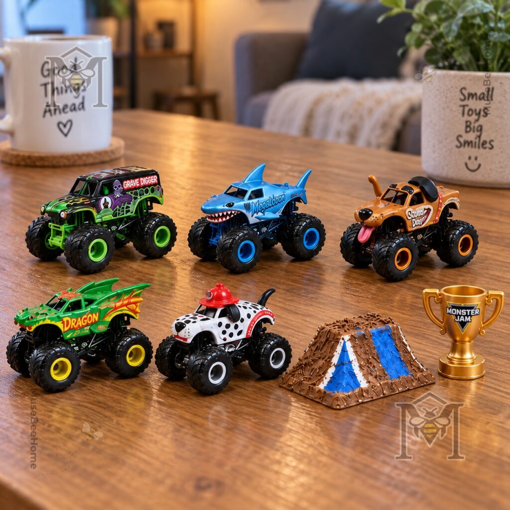 Monster Jam 2026 Advent Calendar - angled box view with 24-day surprise text