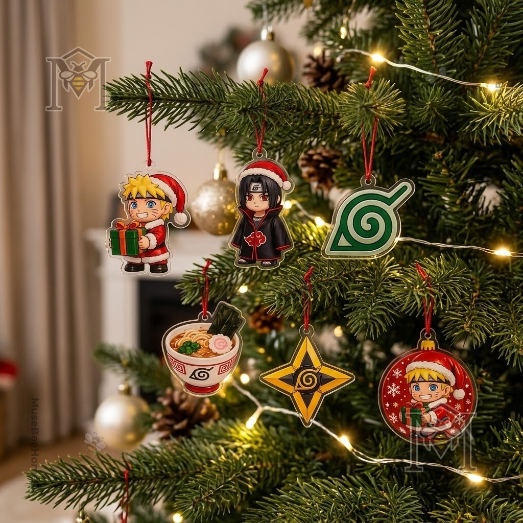 Naruto Christmas 2026 Advent Calendar - snowy village and Christmas tree graphics