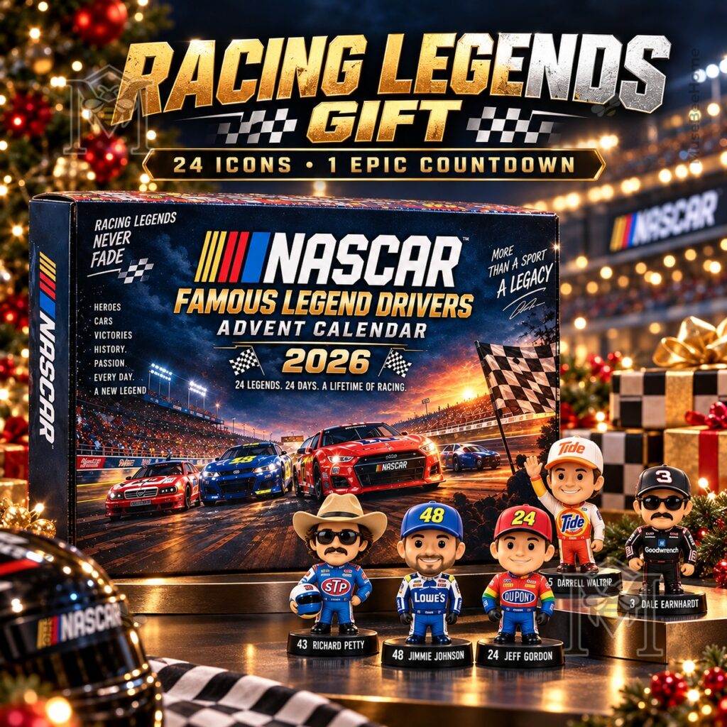 NASCAR Famous Legend Drivers 2026 Advent Calendar - front view with racing legend figurines