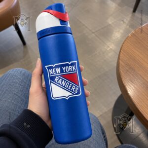 New York Rangers 100th Anniversary 2026 Water Bottle - anniversary dates displayed near base