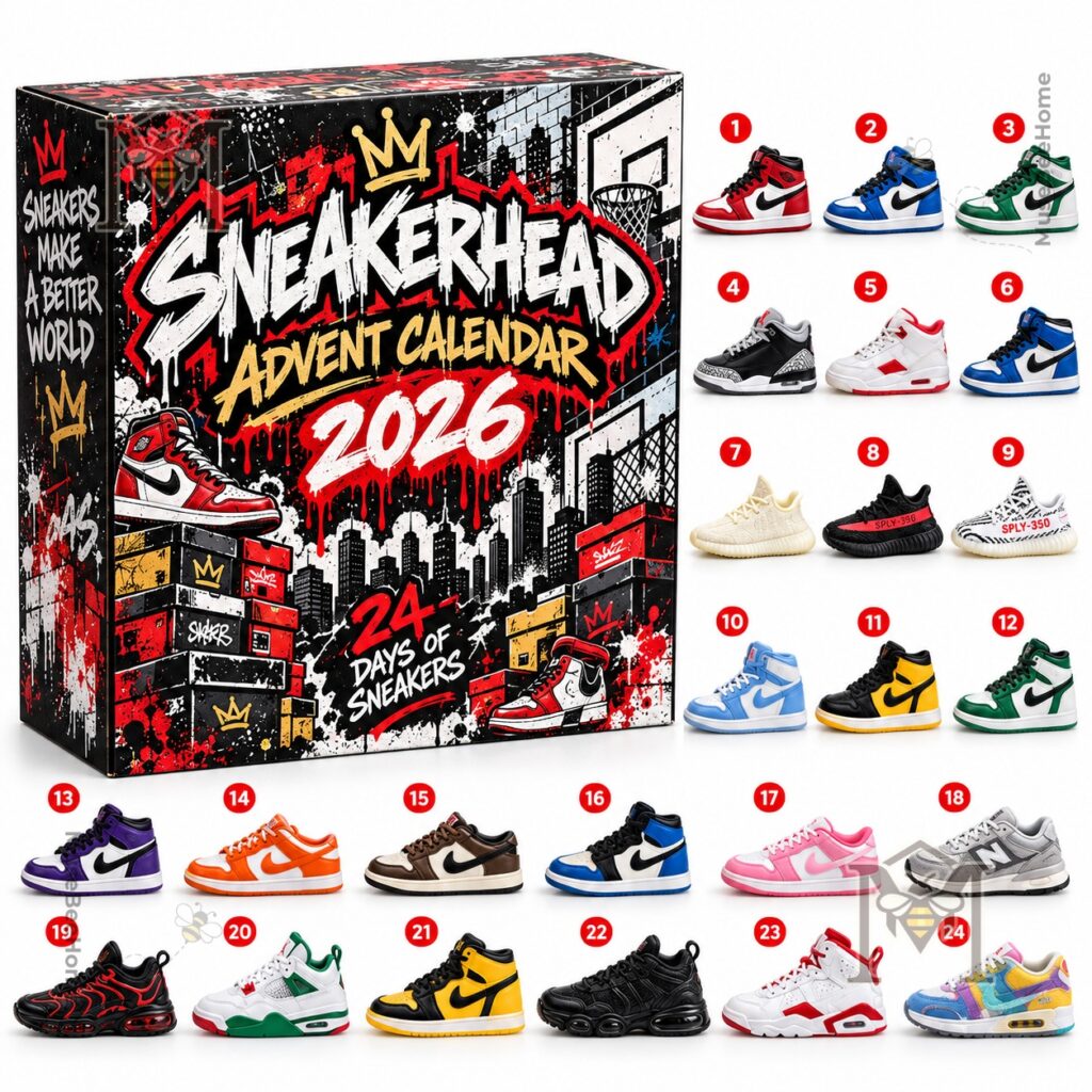 Nike 24-Day Sneaker Season 2026 Advent Calendar - close view of graffiti-style box artwork