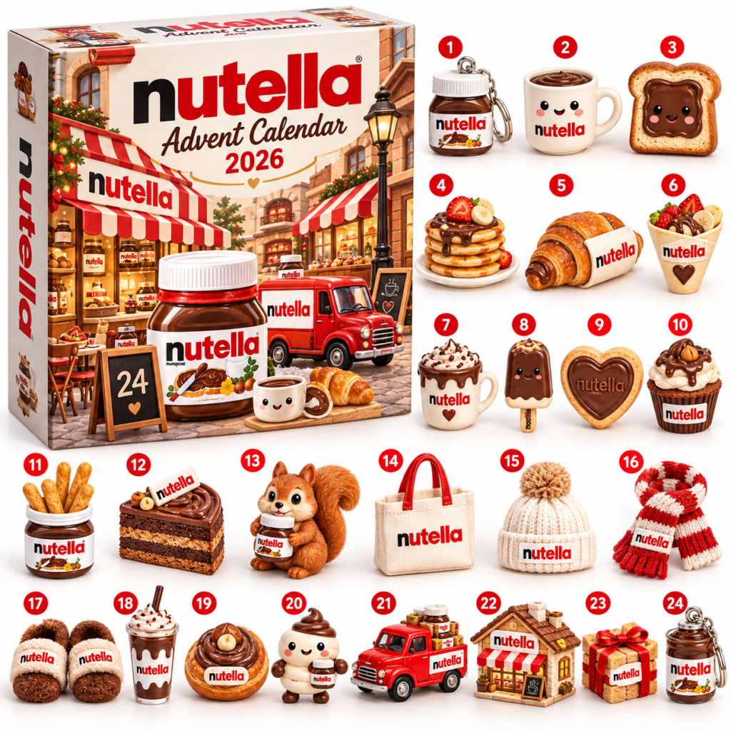 Nutella Advent Calendar box with festive storefront artwork and numbered treats