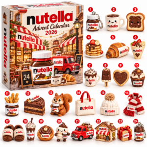 Nutella Advent Calendar box with festive storefront artwork and numbered treats