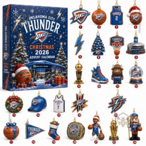 Oklahoma City Thunder Christmas 2026 Advent Calendar - detailed front artwork