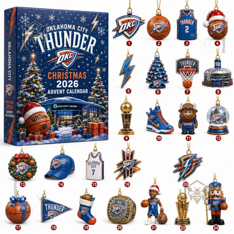 Oklahoma City Thunder Christmas 2026 Advent Calendar - detailed front artwork