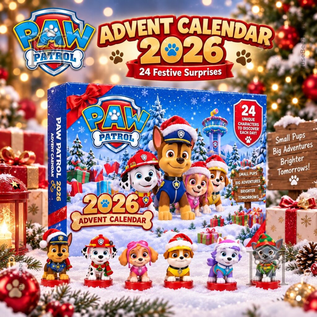 PAW Patrol 2026 Advent Calendar - front view of winter character box