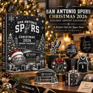 San Antonio Spurs Christmas 2026 Advent Calendar - front box view with holiday artwork