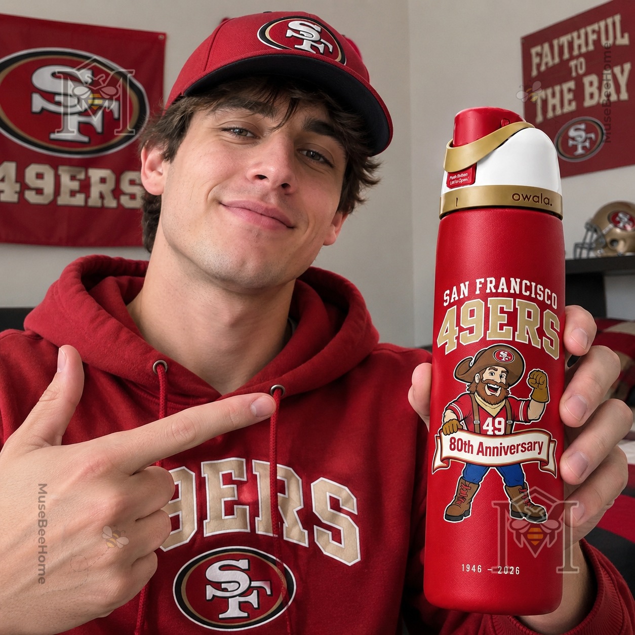 San Francisco 49ers 80th Anniversary Water Bottle - photo 3