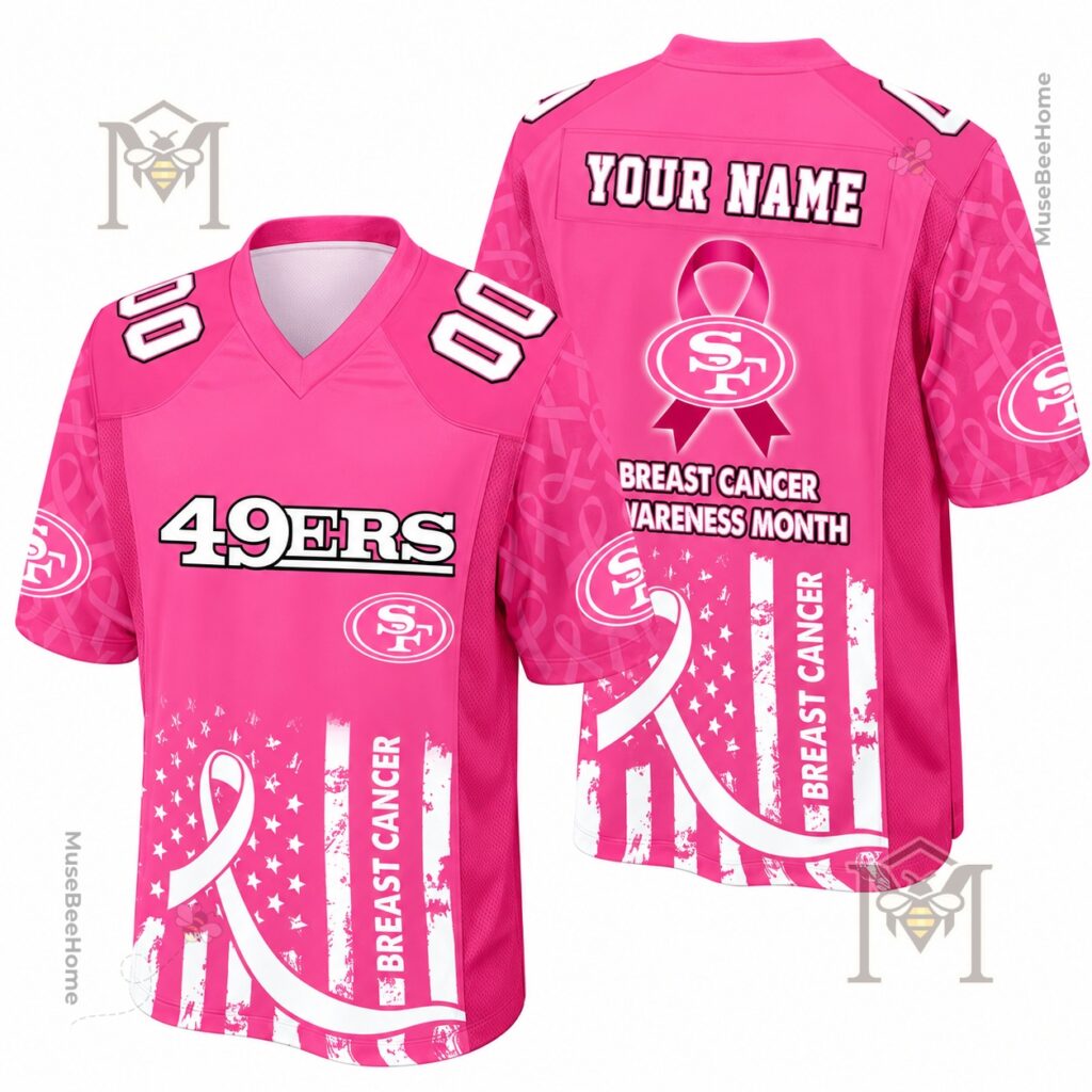 San Francisco 49ers Breast Cancer Awareness Month Custom Jersey - photo 2