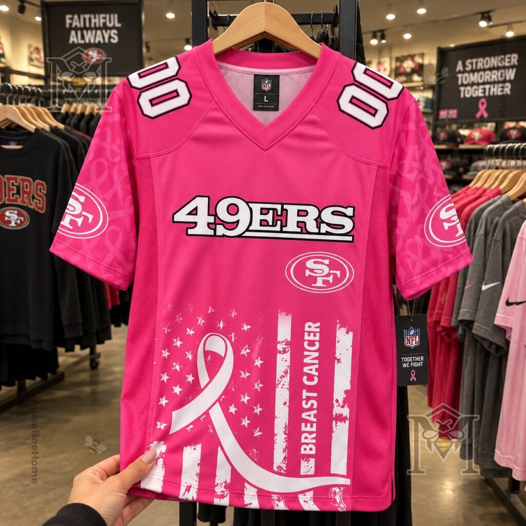 San Francisco 49ers Breast Cancer Awareness Month Custom Jersey - photo 3