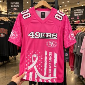 San Francisco 49ers Breast Cancer Awareness Month Custom Jersey - photo 3
