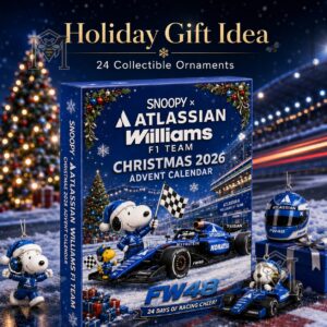 Snoopy Atlassian Williams F1 Team Christmas 2026 Advent Calendar - front box view