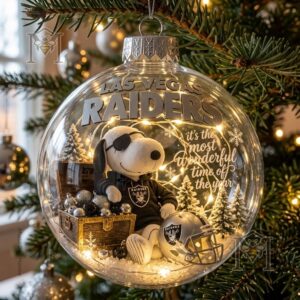 Snoopy Las Vegas Raiders Christmas Global Ornament 2026 - photo 3