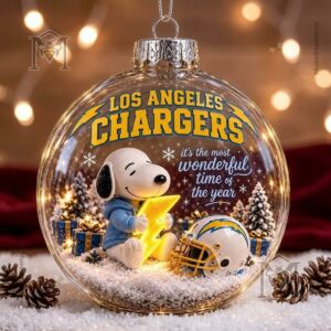 Snoopy Los Angeles Chargers Christmas Global Ornament 2026 - photo 2