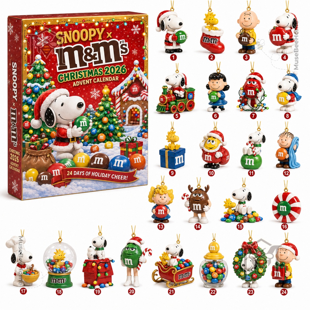 Snoopy M&M'S Christmas Countdown 2026 Advent Calendar - photo 2