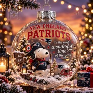 Snoopy New England Patriots Christmas Global Ornament 2026 - Snoopy character and helmet detail
