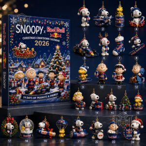 Snoopy x Red Bull Christmas Countdown 2026 Advent Calendar - box and 24 ornament designs