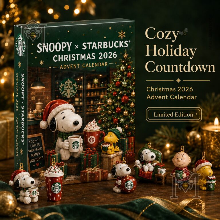 Snoopy Starbucks Christmas Countdown 2026 Advent Calendar - front packaging with holiday character