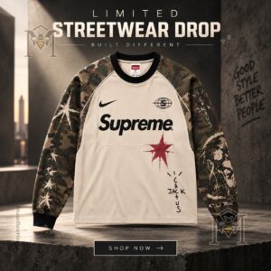 Supreme Travis Scott Cactus Jack Nike Raglan Sweatshirt - front view