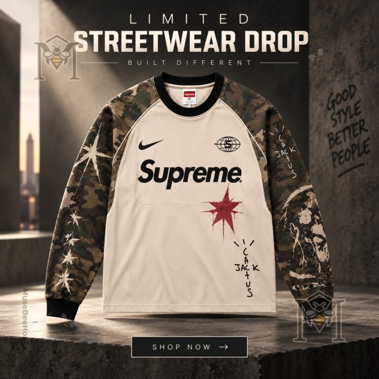 Supreme Travis Scott Cactus Jack Nike Raglan Sweatshirt - front view