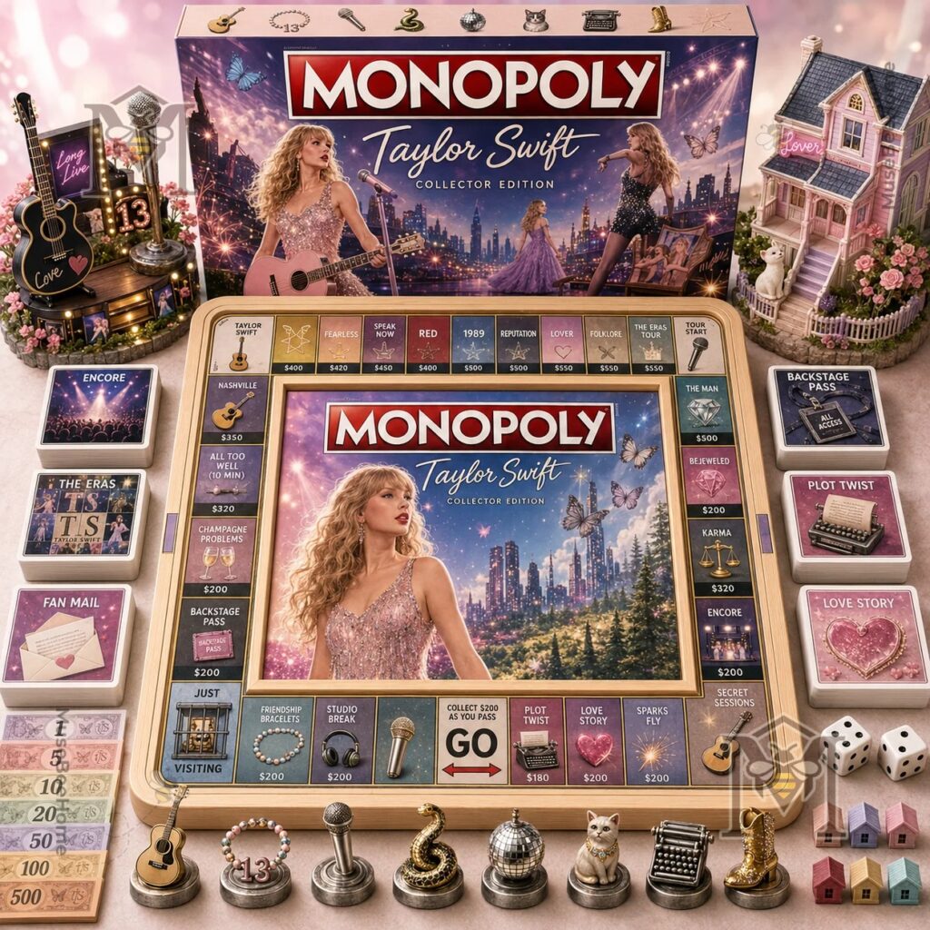 Taylor Swift Eras Monopoly Board Game - complete boxed game display
