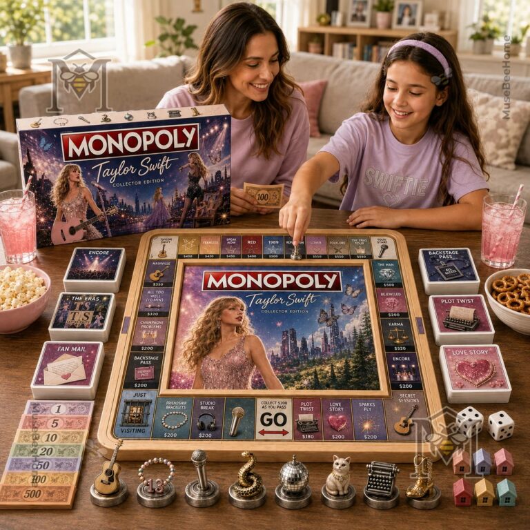 Taylor Swift Eras Monopoly Board Game - central board with album-themed spaces
