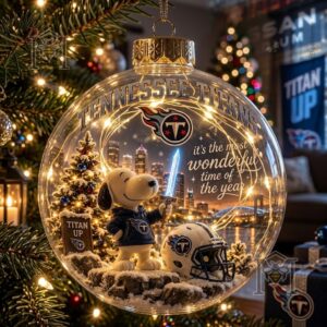 Tennessee Titans Snoopy Global Ornament 2026 - full spherical design with football helmet