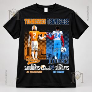 Tennessee Volunteers and Tennessee Titans Saturday Vols Sunday Titans T-Shirt - photo 2