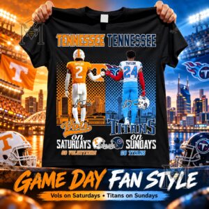 Tennessee Volunteers and Tennessee Titans Saturday Vols Sunday Titans T-Shirt - front view