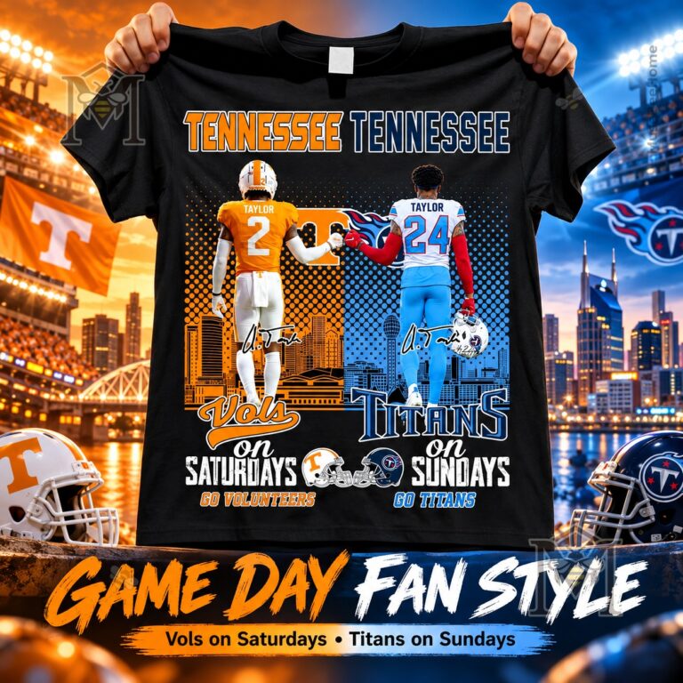 Tennessee Volunteers and Tennessee Titans Saturday Vols Sunday Titans T-Shirt - front view
