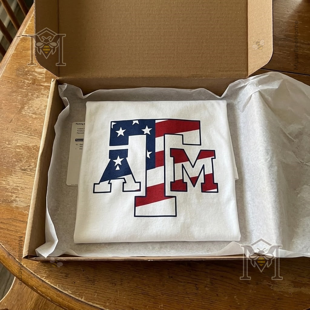 Texas A&M Aggies American Flag Logo T-Shirt - photo 5