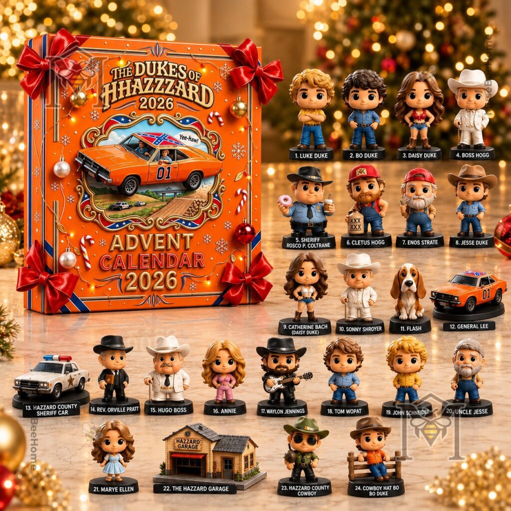 The Dukes of Hazzard 2026 24 Unique Characters Advent Calendar - orange calendar box close-up
