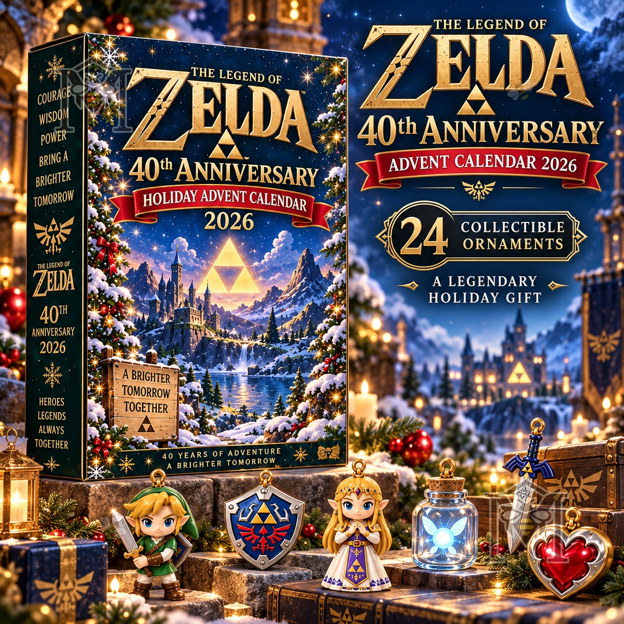The Legend of Zelda 40th Anniversary 2026 Advent Calendar - front and side packaging view