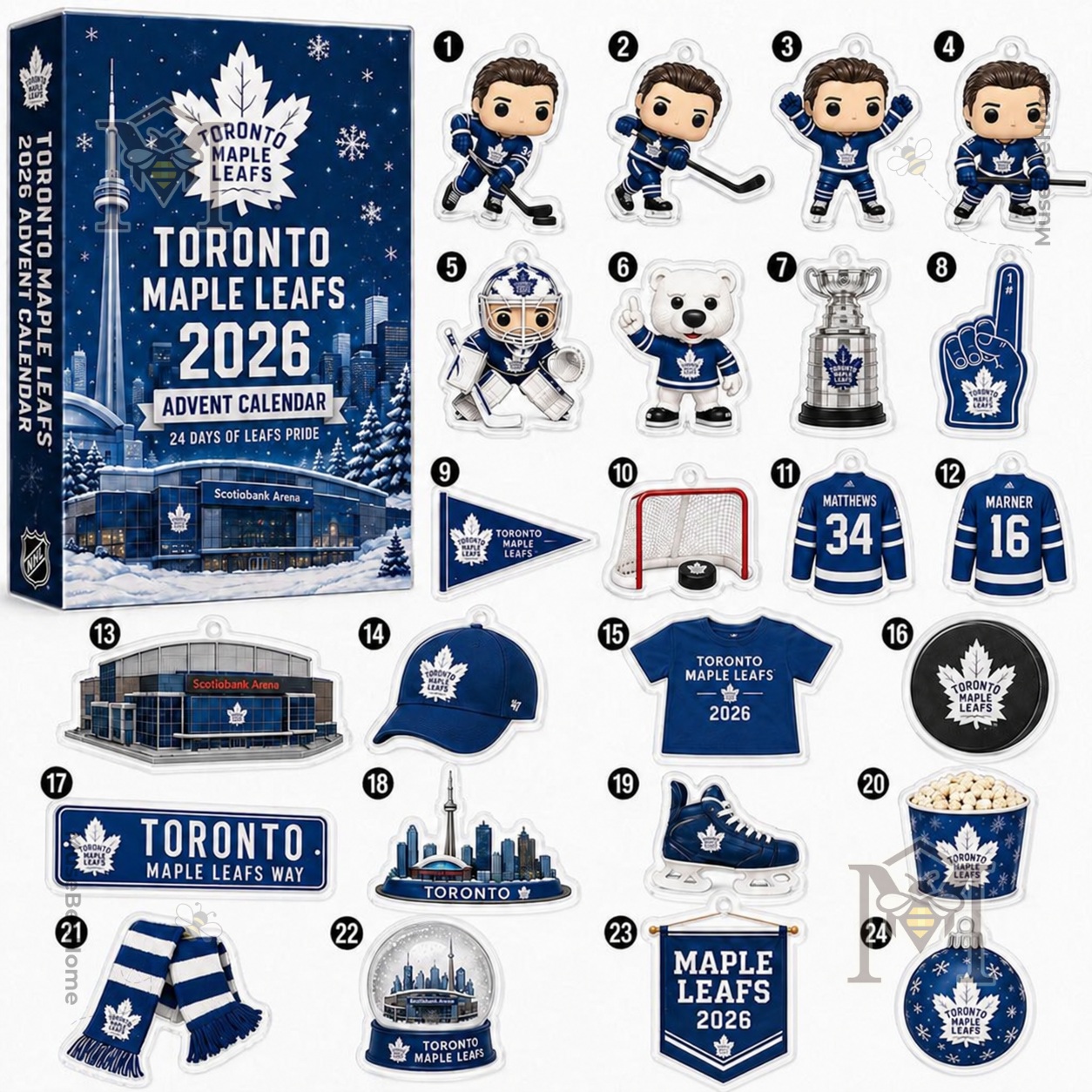 Toronto Maple Leafs 2026 Advent Calendar - side panel with vertical lettering
