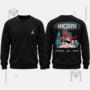 Toronto Raptors 2026 Vancouver Canada Games T-Shirt - front chest graphic on black shirt