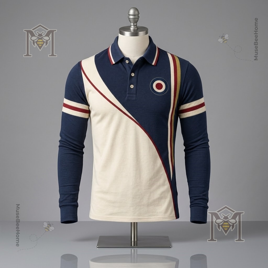 UK Music Lover Mods Art Printed Long Sleeve Polo - photo 2
