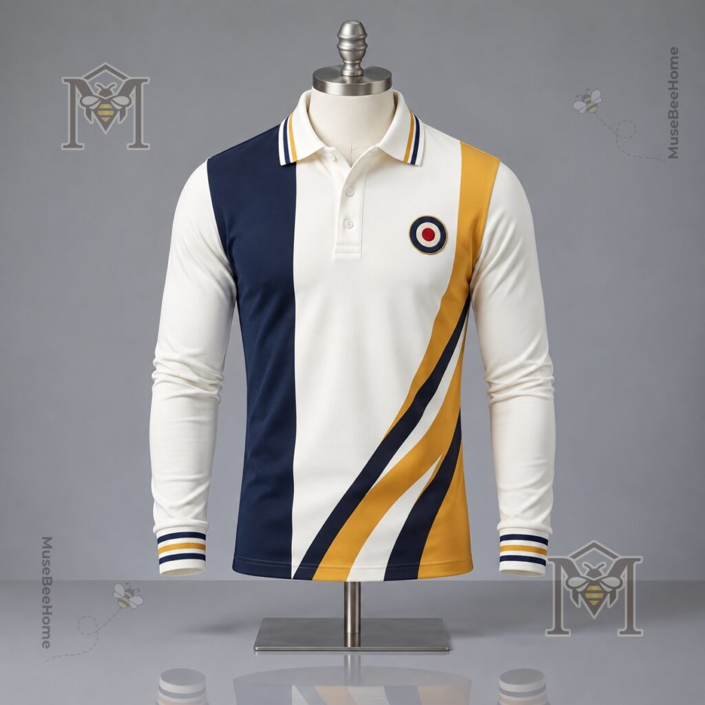 UK Music Lover Mods Art Printed Long Sleeve Polo - photo 4
