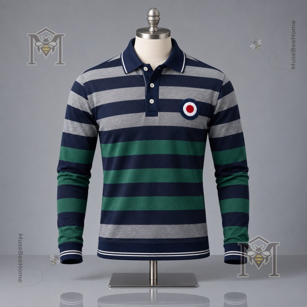 UK Music Lover Mods Art Printed Long Sleeve Polo - photo 8