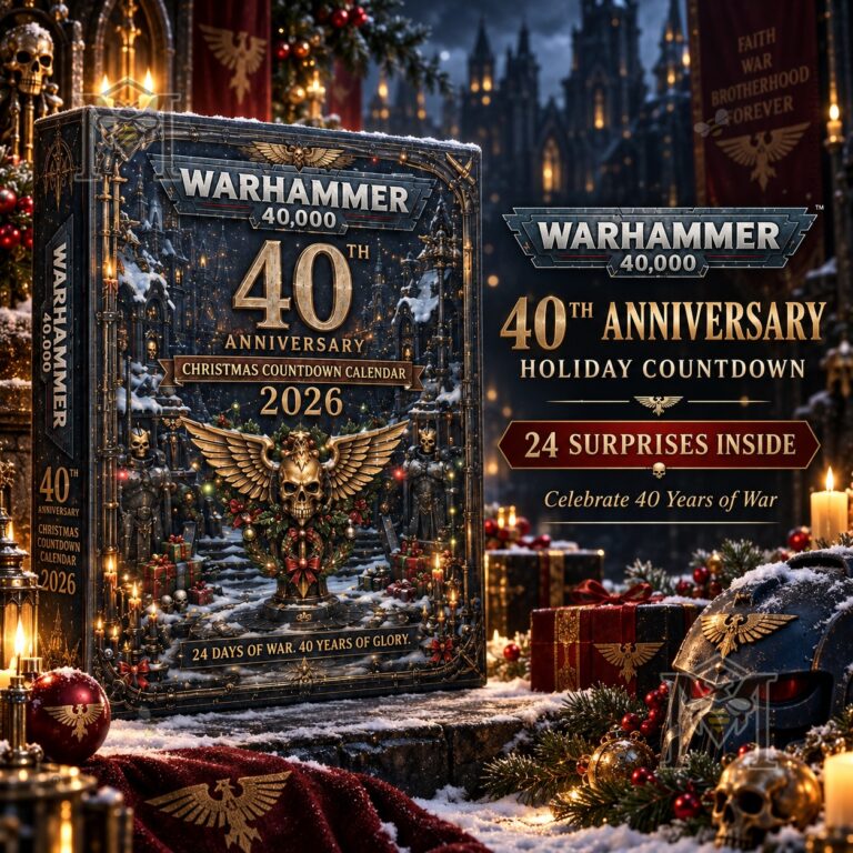 Warhammer 40,000 40th Anniversary Christmas 2026 Advent Calendar - front box view