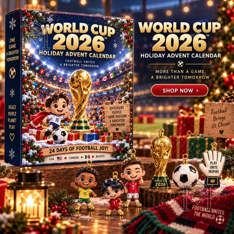 World Cup 2026 Christmas Advent Calendar - boxed front view with football-themed holiday artwork